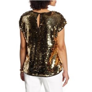 Halogen gold sequin shirt